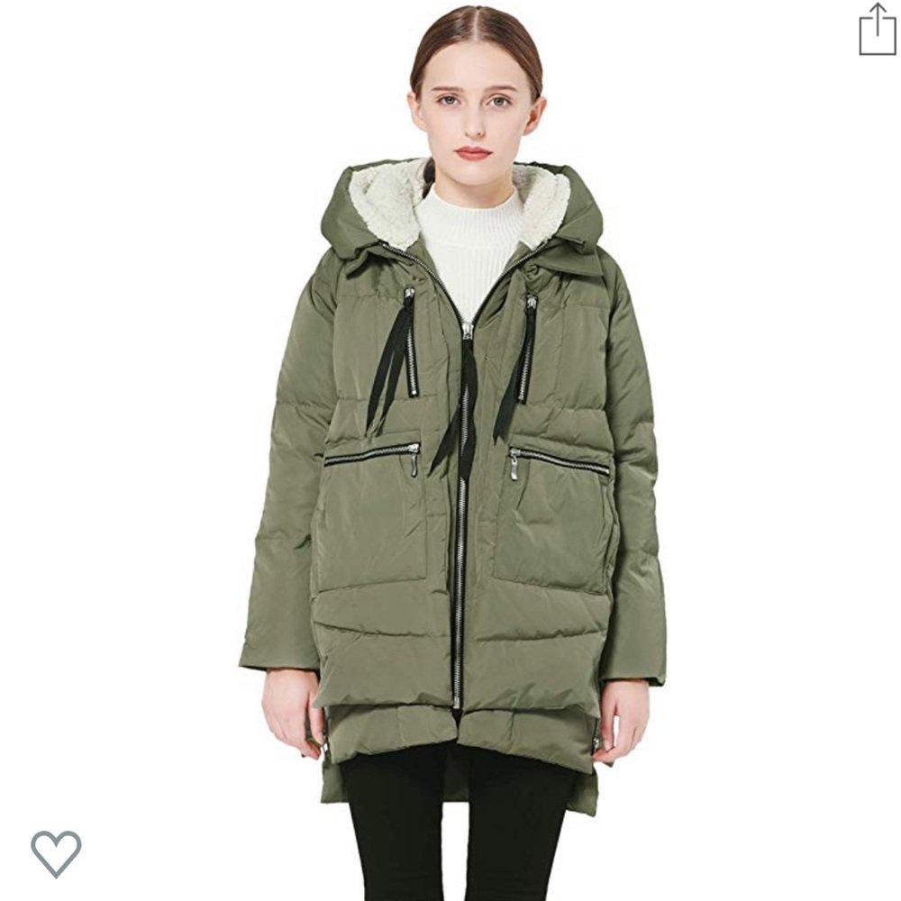 Long green puffer jacket NWT